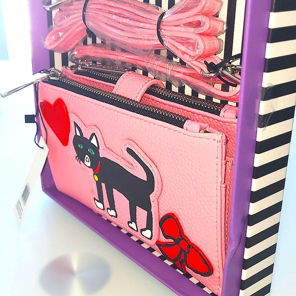 Marc Tetro Kitty Cat Crossbody Wrislet Wallet - Picture 2 of 4